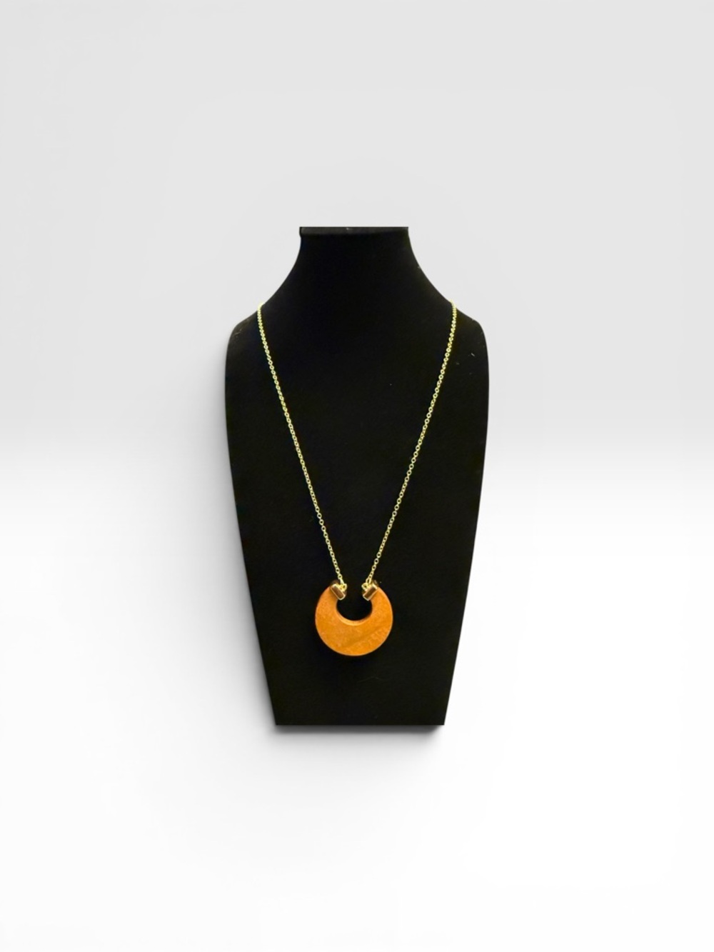Plunder Gold Platted Chain Necklace with Wooden Pendant